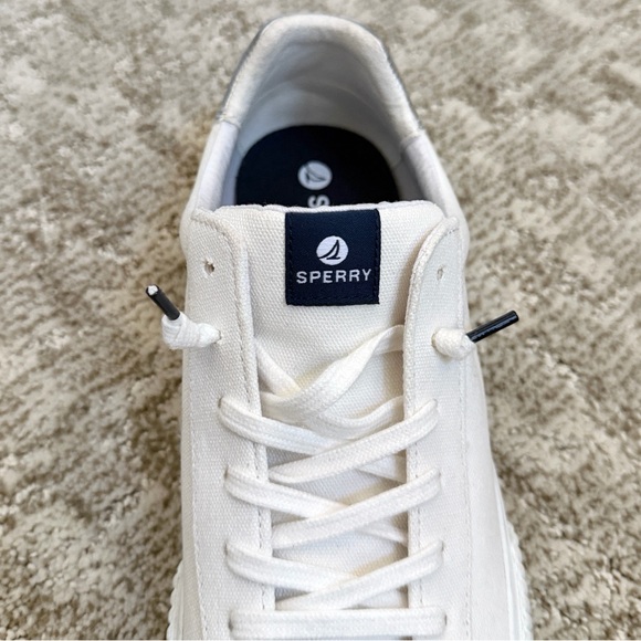 Sperry Seabed LTT Women’s White/Silver Canvas Slip-On Sneaker—9 1/2 - Picture 8 of 9